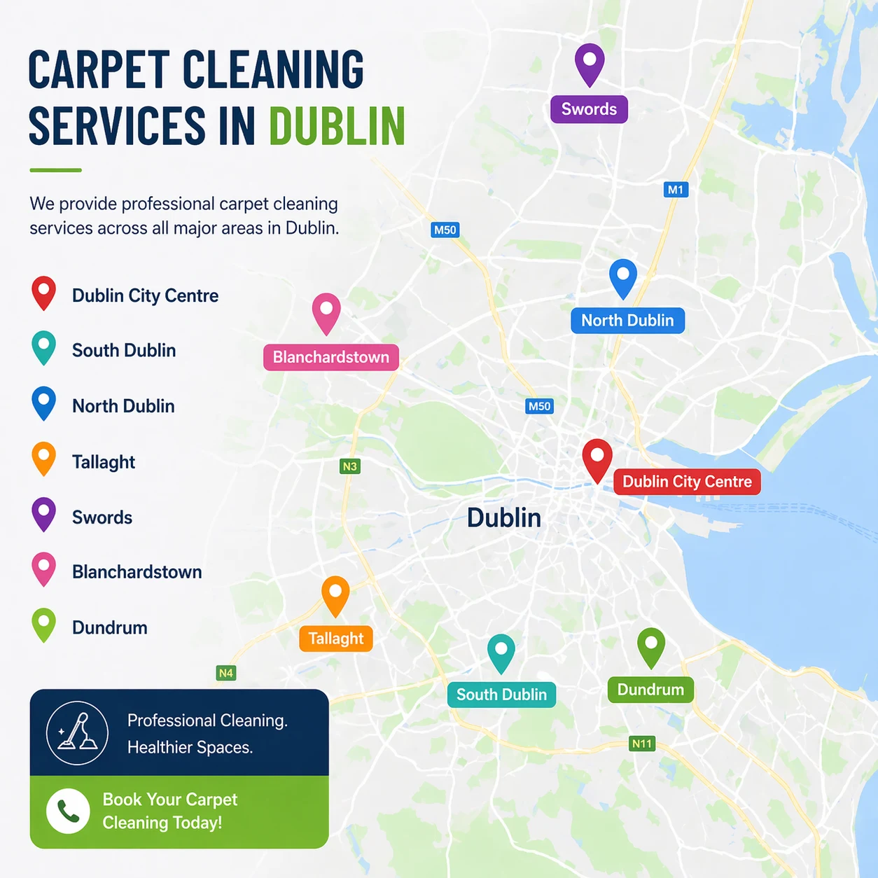 areas we cover in dublin for carpet cleaning